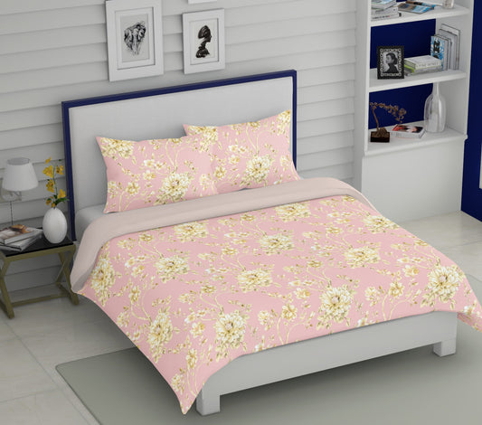 Elyx Floral Kingsize Bedsheet - Pink