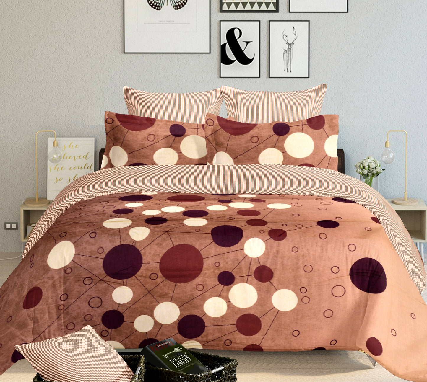 Beneton - Maroon and Yellow Polka Dots