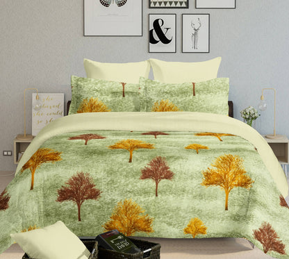 Beneton - Olive Green Designer Bedsheet