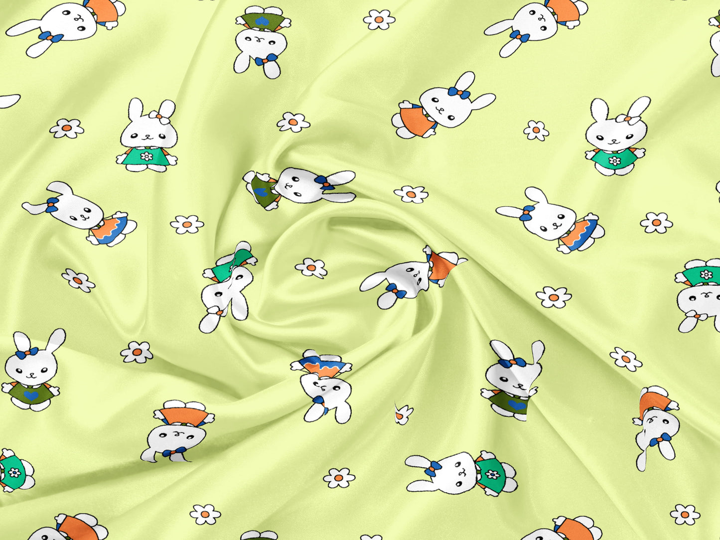 Trendy Cartoon Print Single Bedsheet for Kids - Green