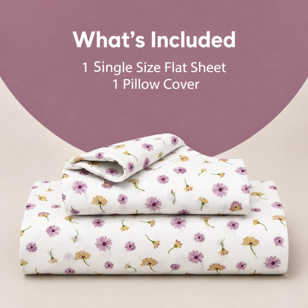 Single Bedsheet Combo Pack of 2 | Floral & Geometric Designs