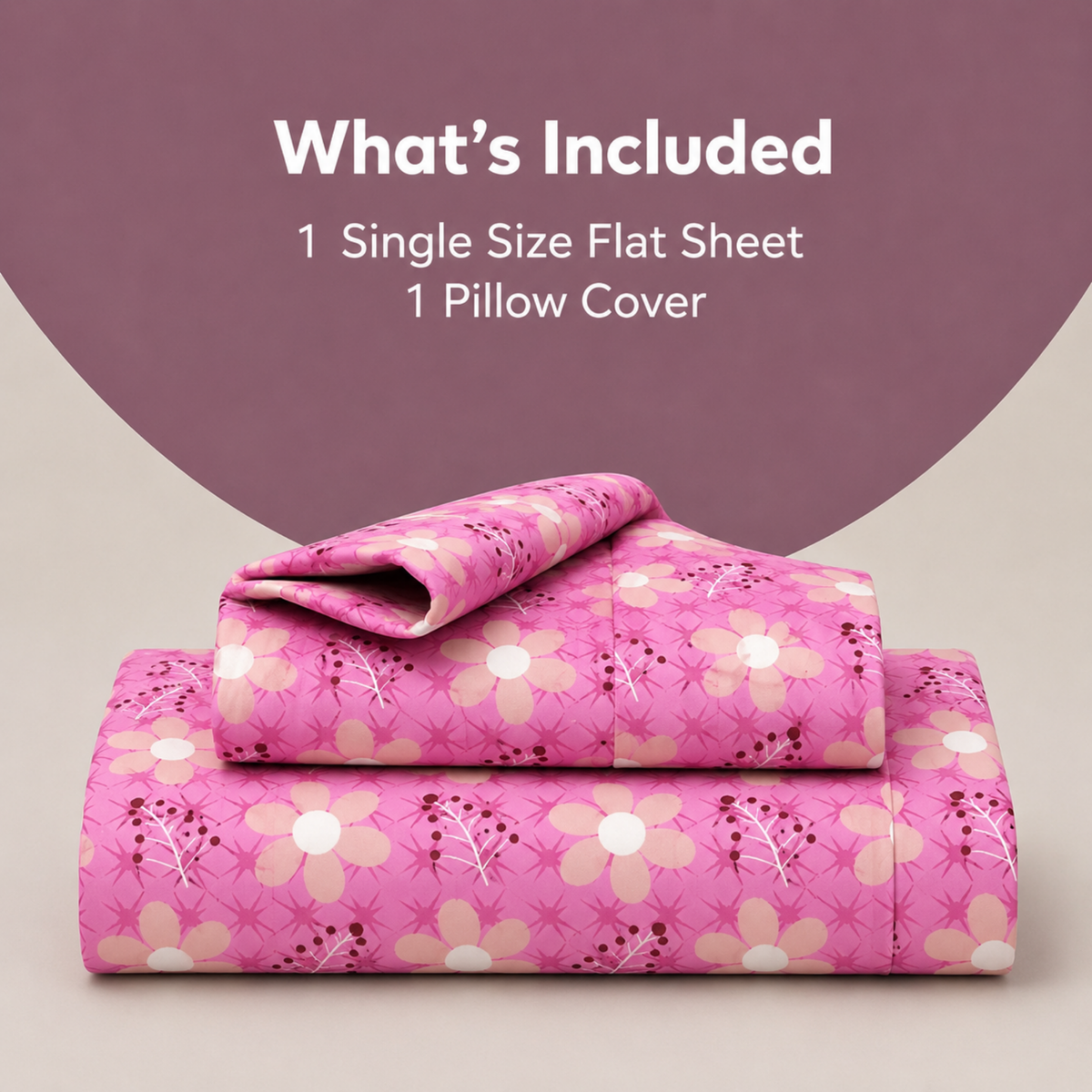 Double Bedsheet Bundle – Pack of 2 Single Bedsheets | Floral Printed Bedsheets