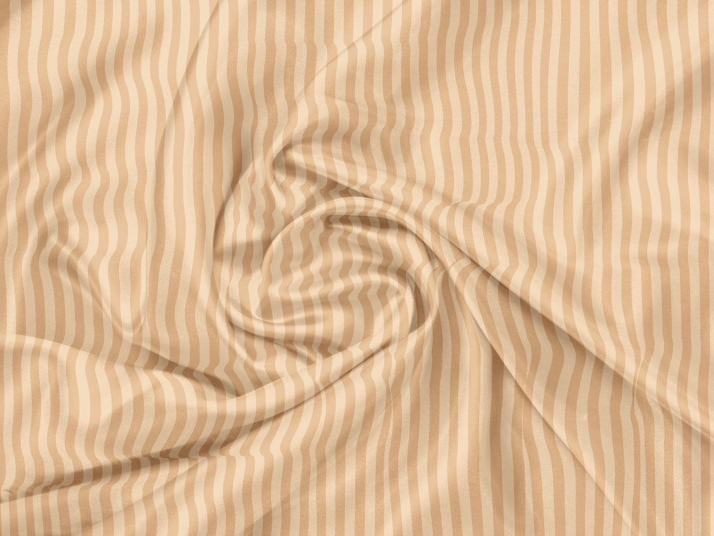 Pure Luxe - 100% Cotton 210 TC Satin Stripe King Size Bedsheet - Beige