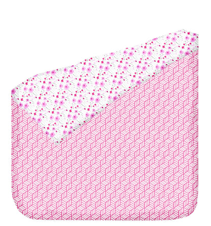 Super Soft Cambric Cotton Single Dohar - Pink & White Floral