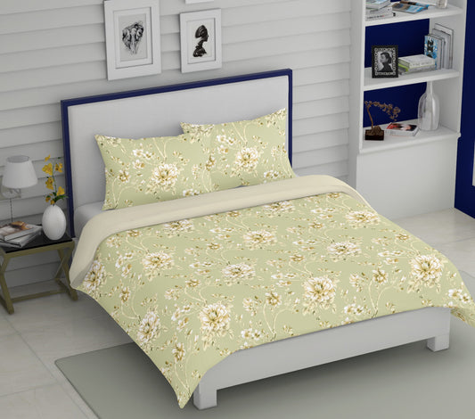 Elyx Floral Kingsize Bedsheet - Green