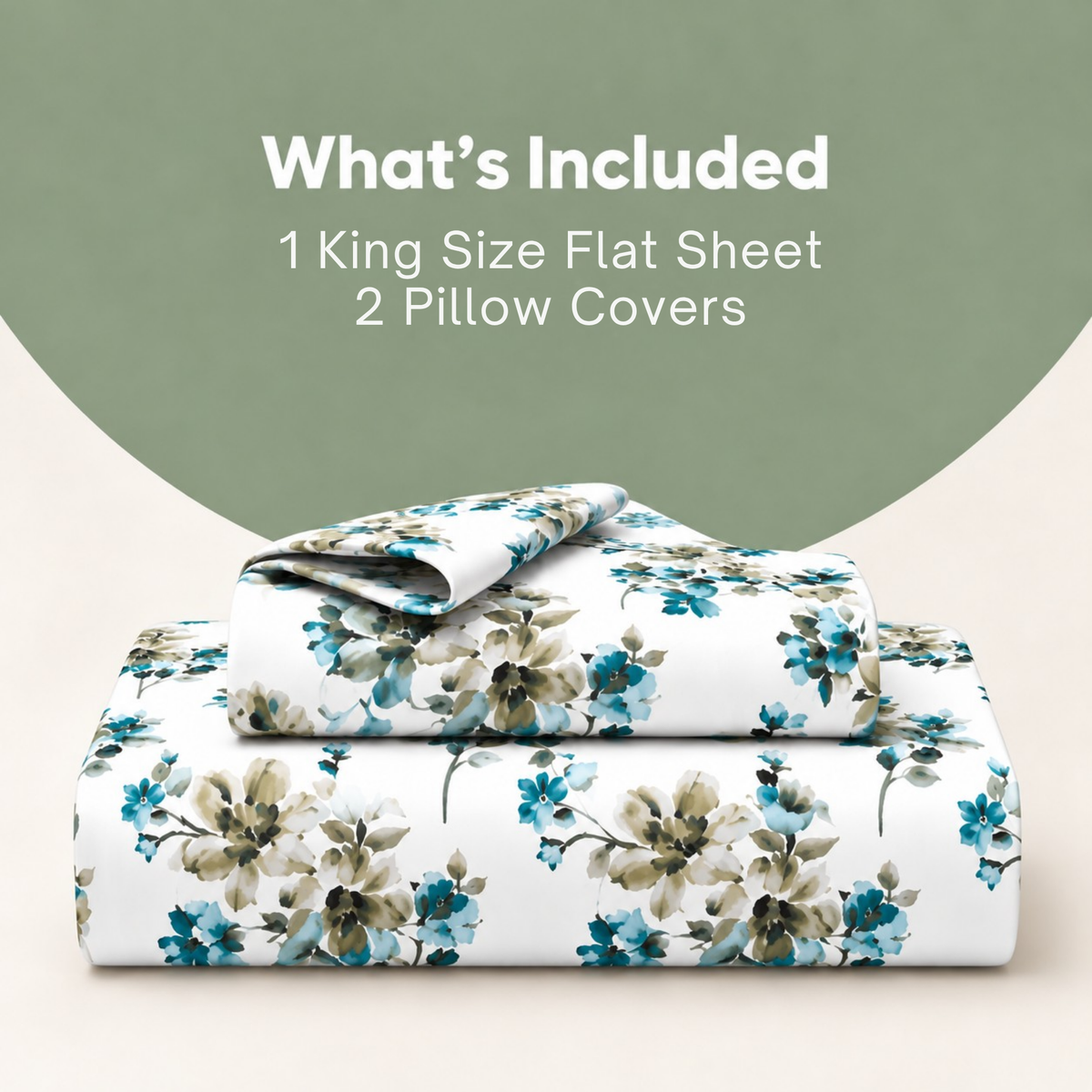 Bezha 100% Cotton Twill Sateen 180TC King Size Bedsheet