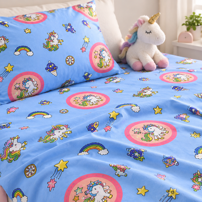 Embrace the Magic: Unicorn-Themed Bedsheet for Kids