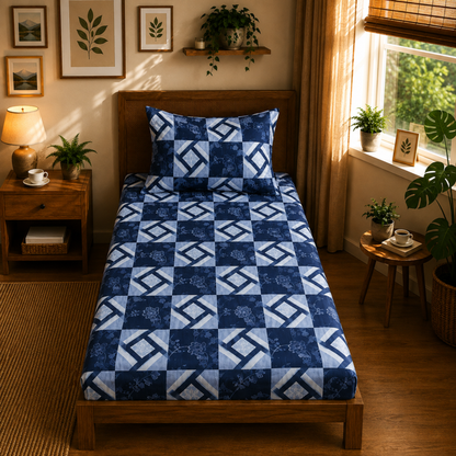 Tulip 100% Cotton 120 TC Printed Single Bedsheet