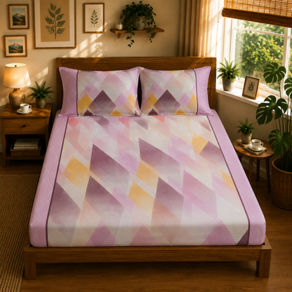 Fantasy Gold 100% Cotton Queen Size Double Bedsheet