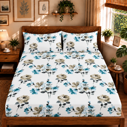 Bezha 100% Cotton Twill Sateen 180TC King Size Bedsheet