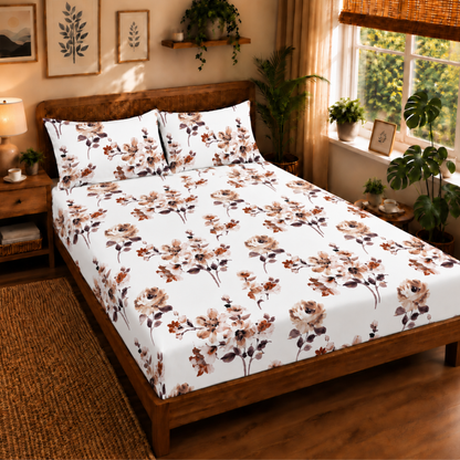 Bezha 100% Cotton Twill Sateen 180TC King Size Bedsheet