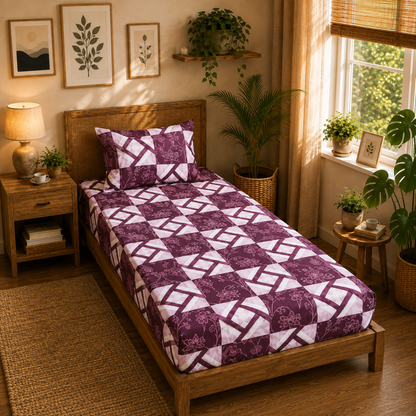 Tulip 100% Cotton 120 TC Printed Single Bedsheet