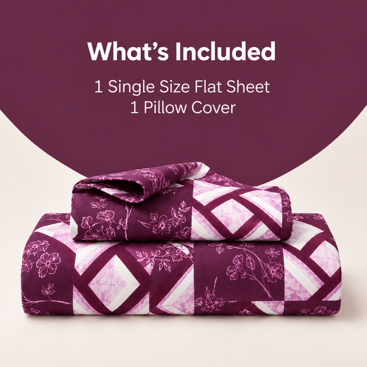 Tulip 100% Cotton 120 TC Printed Single Bedsheet
