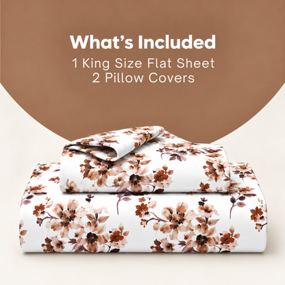 Bezha 100% Cotton Twill Sateen 180TC King Size Bedsheet