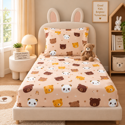Trendy Cartoon Print Single Bedsheet for Kids