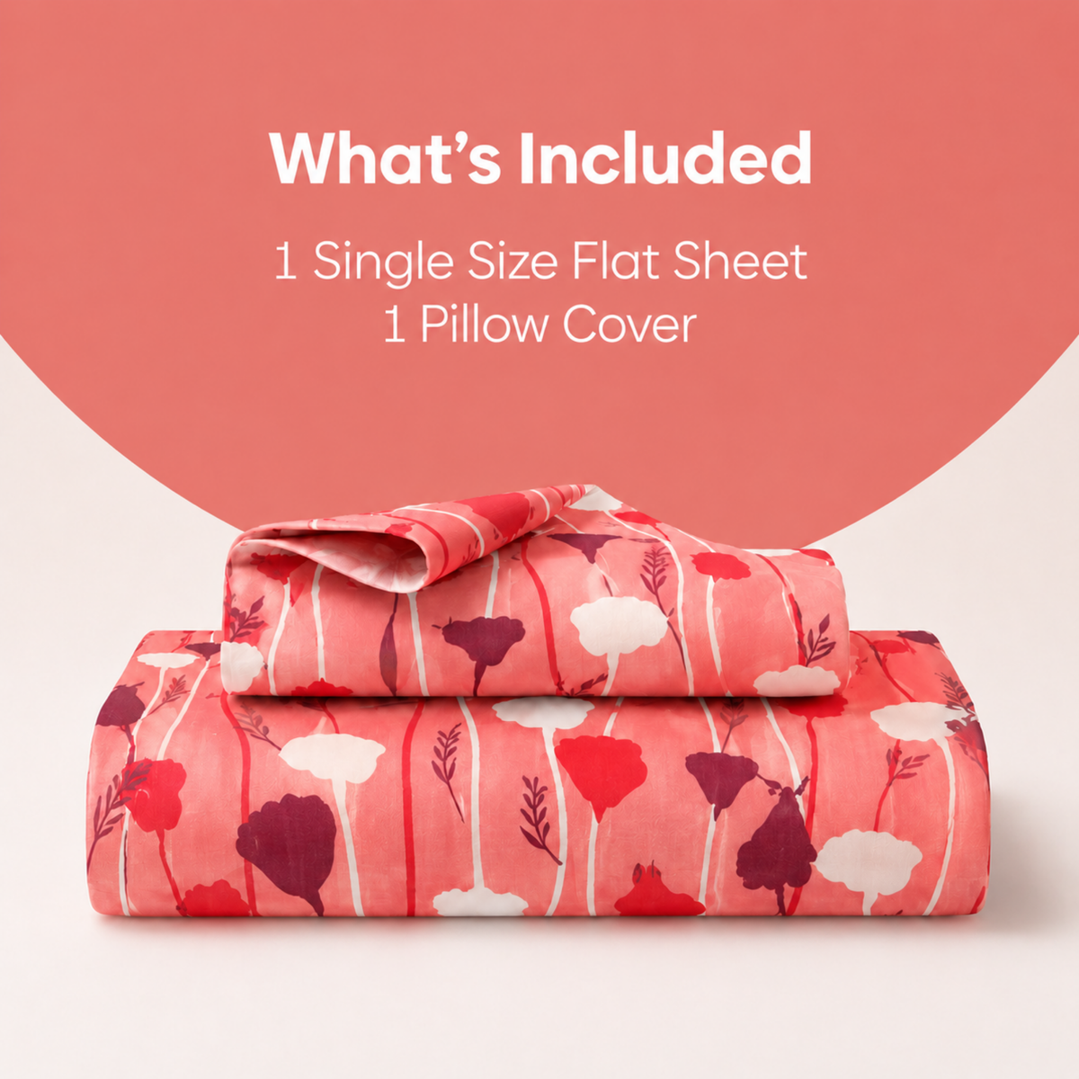 Tulip 100% Cotton 120 TC Printed Single Bedsheet