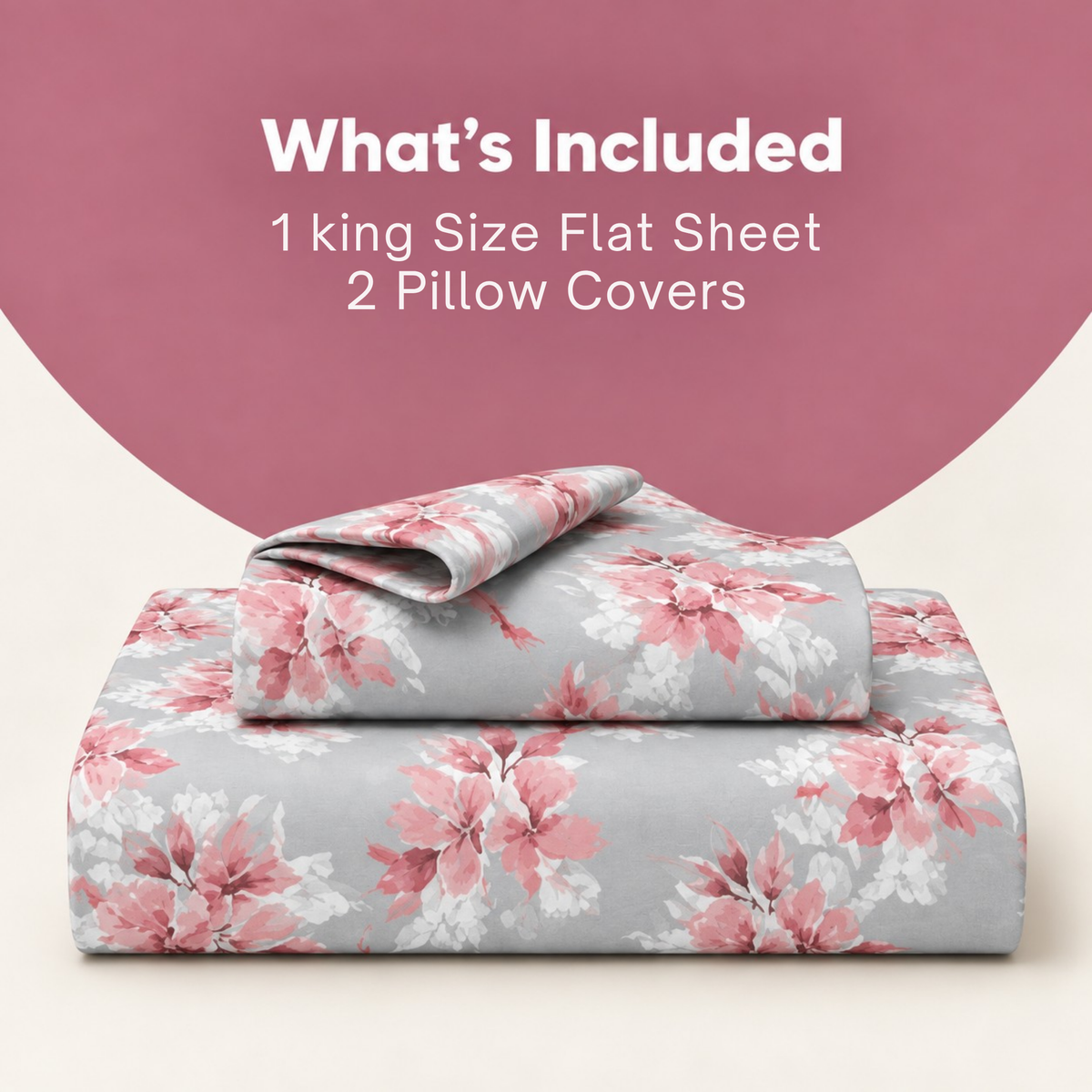 Bezha 100% Cotton Twill Sateen 180TC King Size Bedsheet
