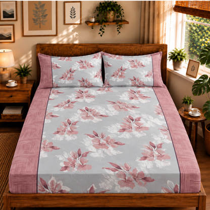 Bezha 100% Cotton Twill Sateen 180TC King Size Bedsheet