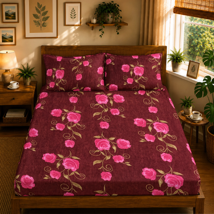 Florietta, 100% Cotton Double Bedsheet, 144 TC