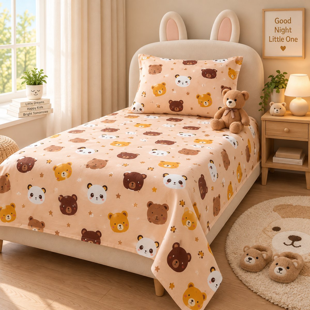 Trendy Cartoon Print Single Bedsheet for Kids