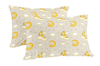 Trendy Cartoon Print Single Bedsheet for Kids - Light Grey