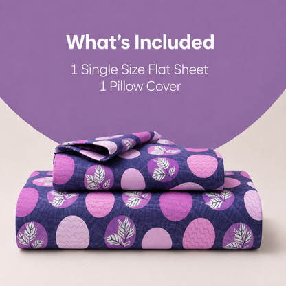 Tulip 100% Cotton 120 TC Printed Single Bedsheet