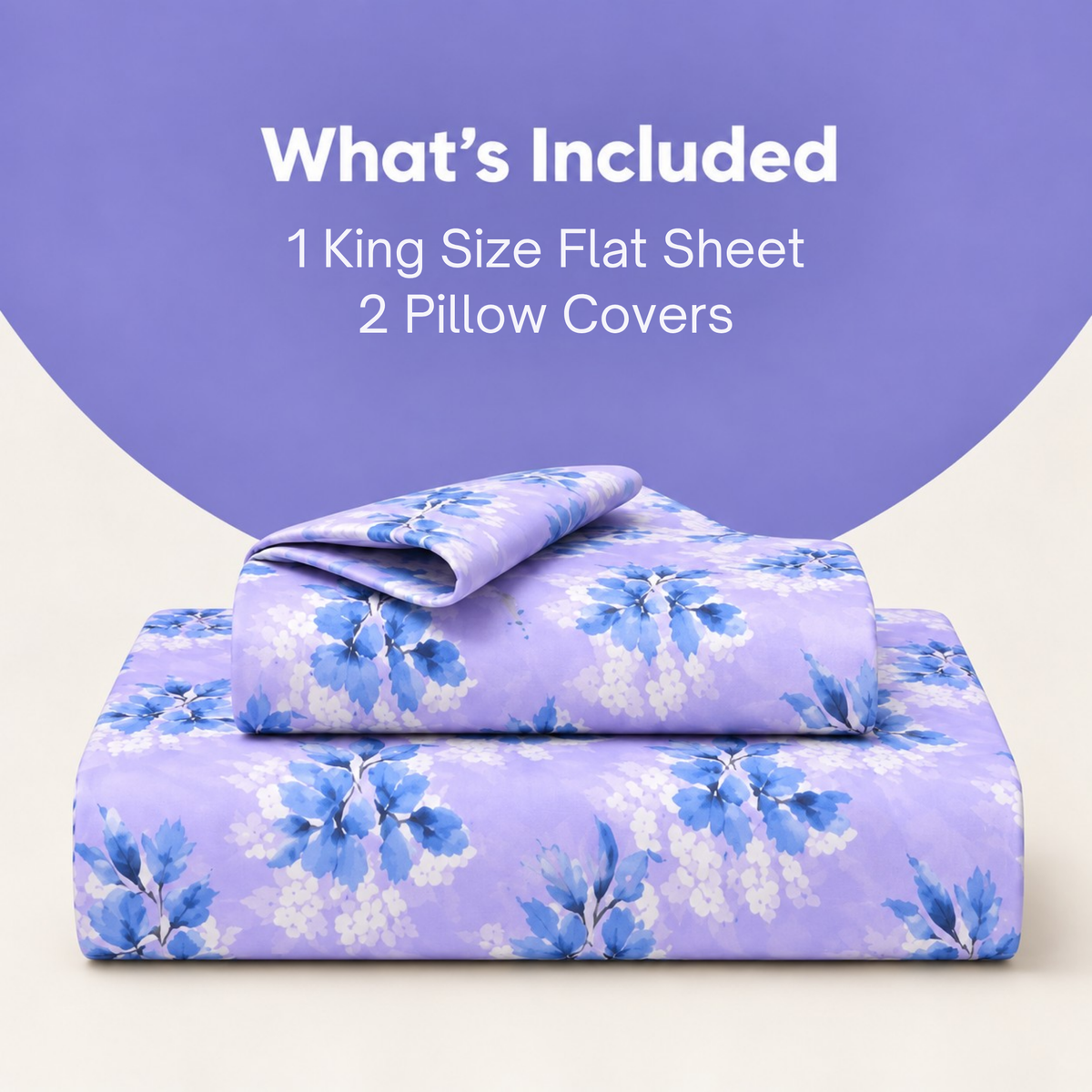 Bezha 100% Cotton Twill Sateen 180TC King Size Bedsheet