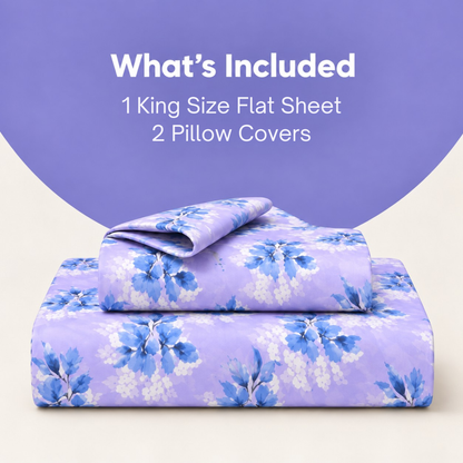Bezha 100% Cotton Twill Sateen 180TC King Size Bedsheet