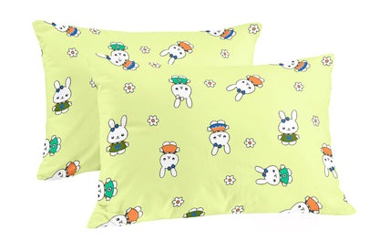 Trendy Cartoon Print Single Bedsheet for Kids - Green