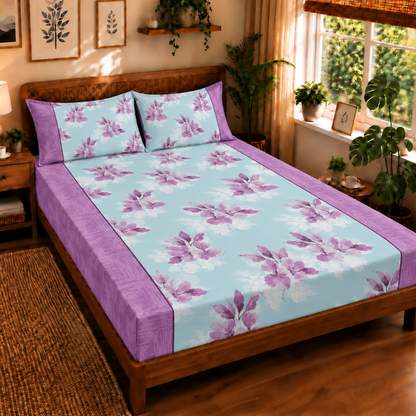 Bezha 100% Cotton Twill Sateen 180TC King Size Bedsheet