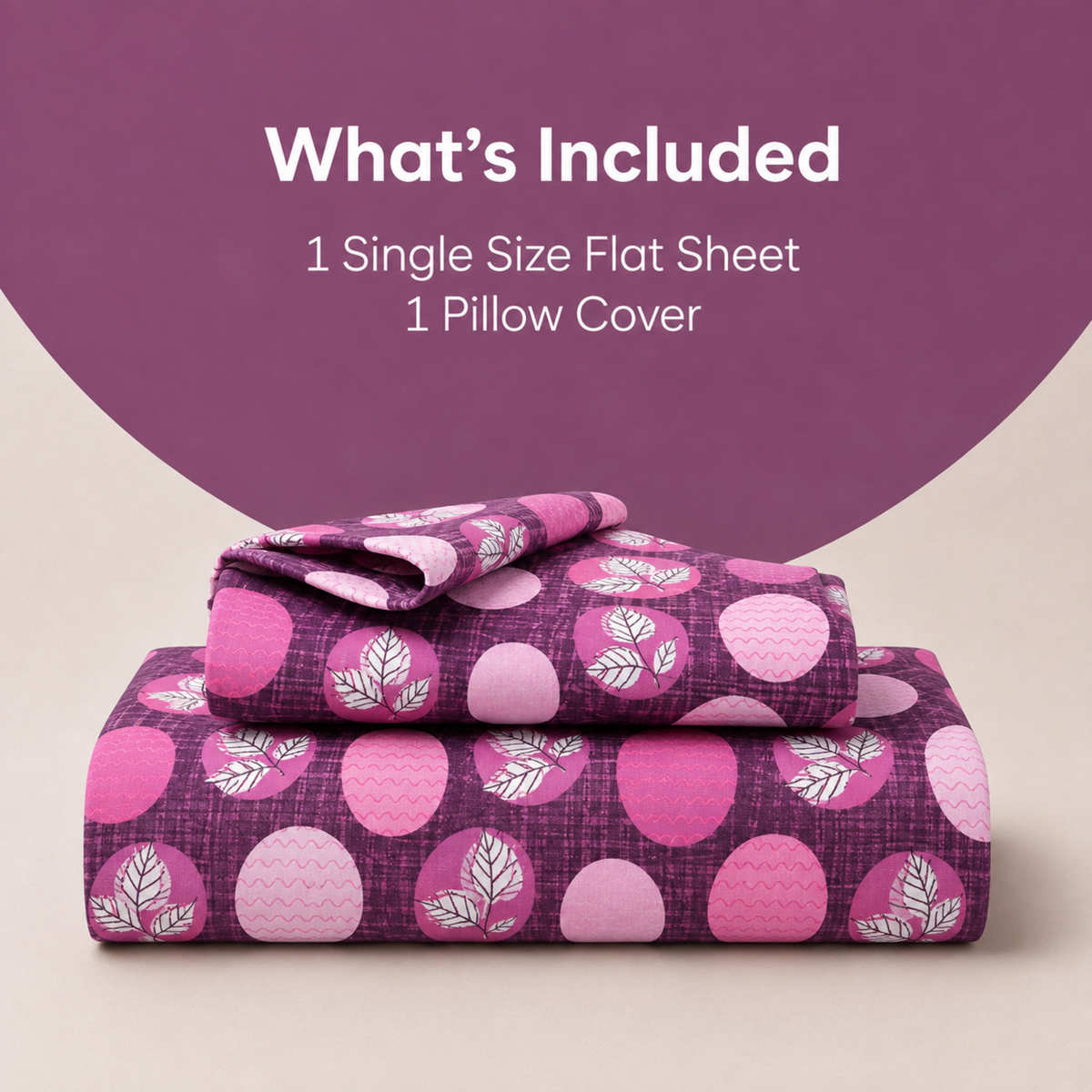 Tulip 100% Cotton 120 TC Printed Single Bedsheet