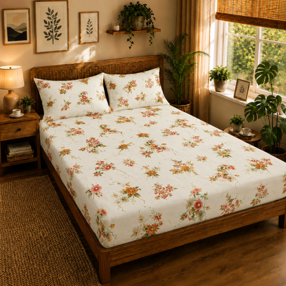 Majestic 100% Cotton Queen Size Double Bedsheet