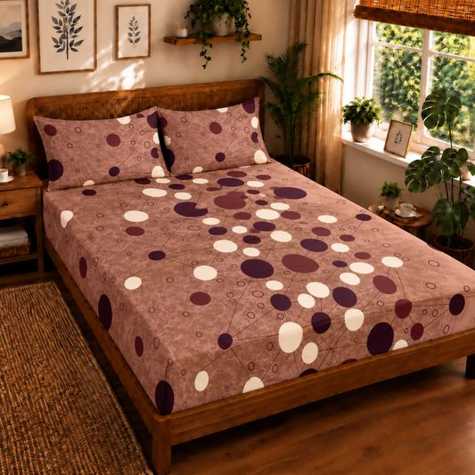 Beneton - Maroon and Yellow Polka Dots