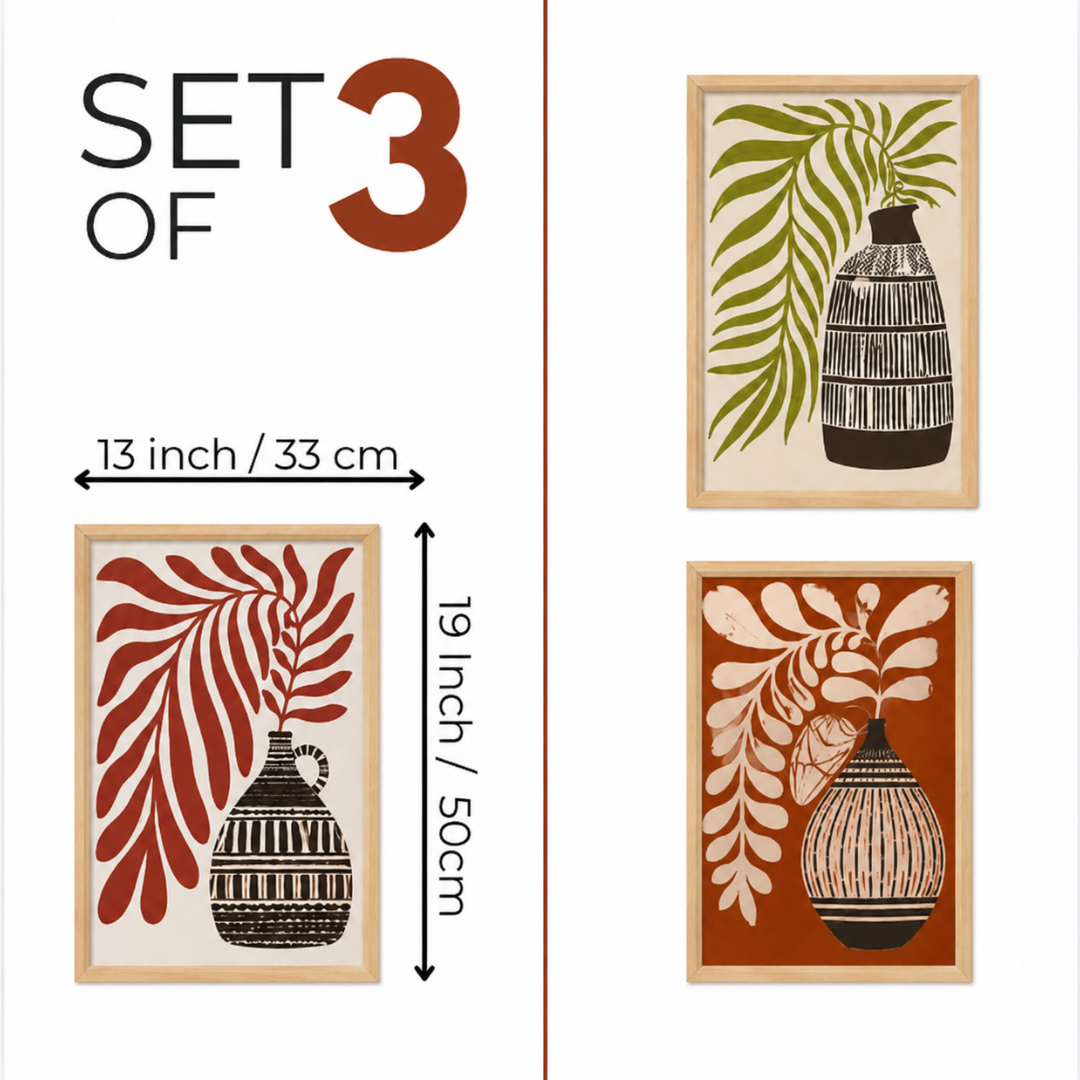 Set of 3 sizing diagram showing 13 x 19 inch dimensions