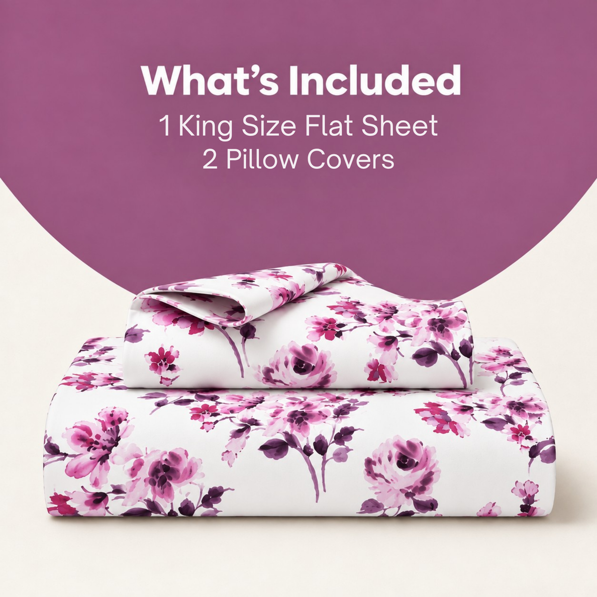 Bezha 100% Cotton Twill Sateen 180TC King Size Bedsheet