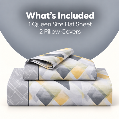 Fantasy Gold 100% Cotton Queen Size Double Bedsheet