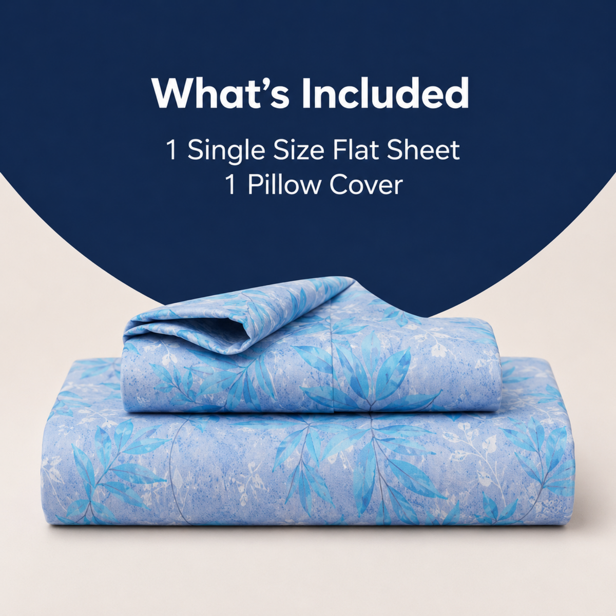 Grey and Blue Leaf Cotton Bedsheet