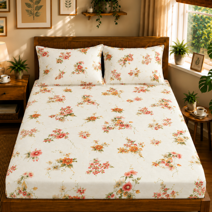 Majestic 100% Cotton Queen Size Double Bedsheet