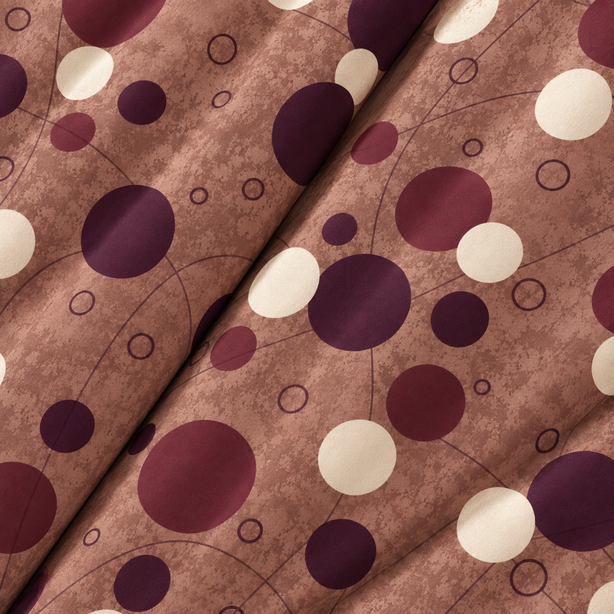 Beneton - Maroon and Yellow Polka Dots