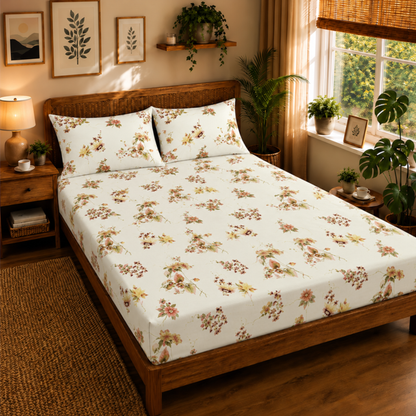 Majestic 100% Cotton Queen Size Double Bedsheet