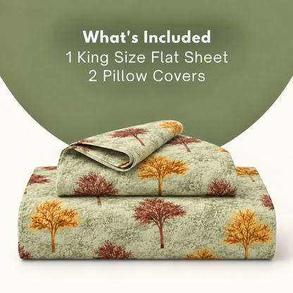 Beneton - Olive Green Designer Bedsheet
