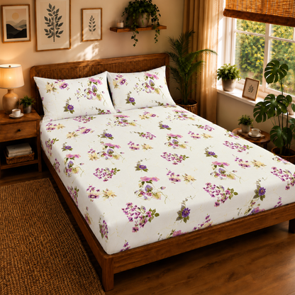 Majestic 100% Cotton Queen Size Double Bedsheet
