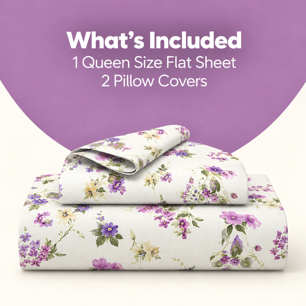 Majestic 100% Cotton Queen Size Double Bedsheet