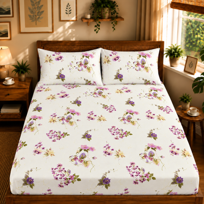 Majestic 100% Cotton Queen Size Double Bedsheet