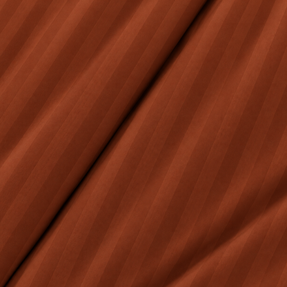 Pure Luxe - 100% Cotton 210 TC Satin Stripe King Size Bedsheet - Brown