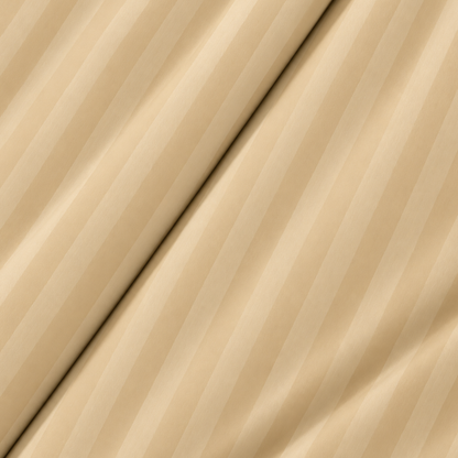 Pure Luxe - 100% Cotton 210 TC Satin Stripe King Size Bedsheet - Beige