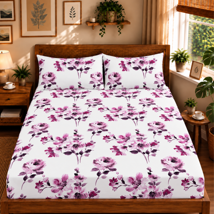 Bezha 100% Cotton Twill Sateen 180TC King Size Bedsheet