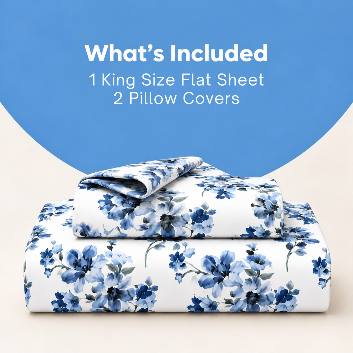 Bezha 100% Cotton Twill Sateen 180TC King Size Bedsheet