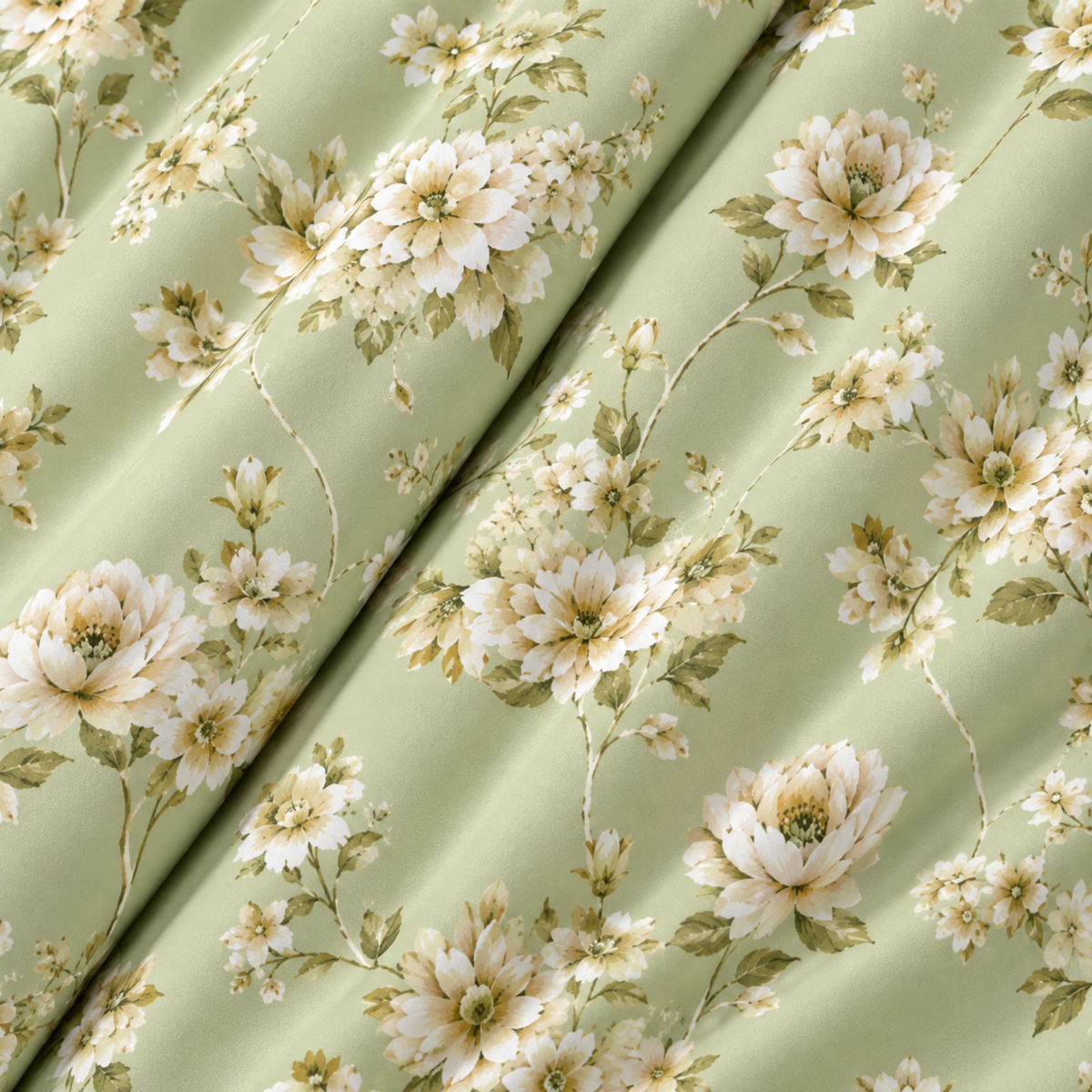 Elyx Floral Kingsize Bedsheet - Green