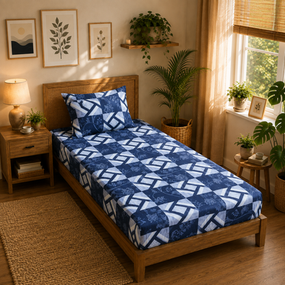 Tulip 100% Cotton 120 TC Printed Single Bedsheet
